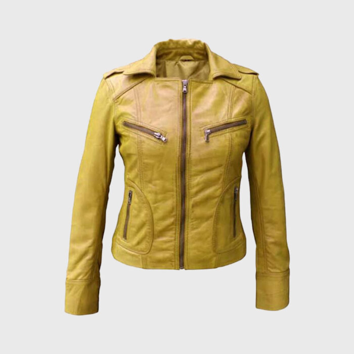 Bold Mustard Moto Leather Jacket