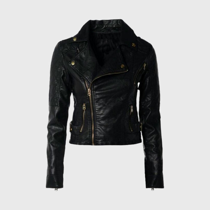 Classic Black Biker Leather Jacket