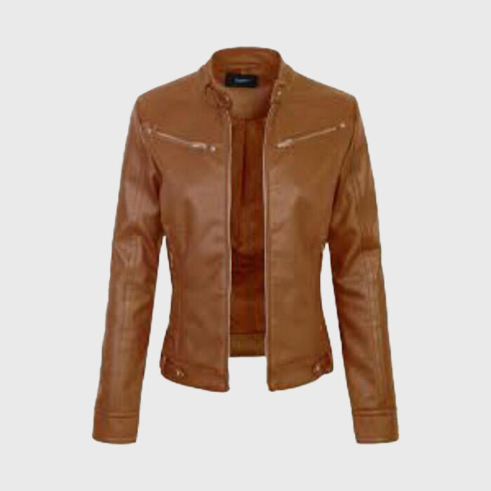 Caramel Chic Women's Leather Jacket