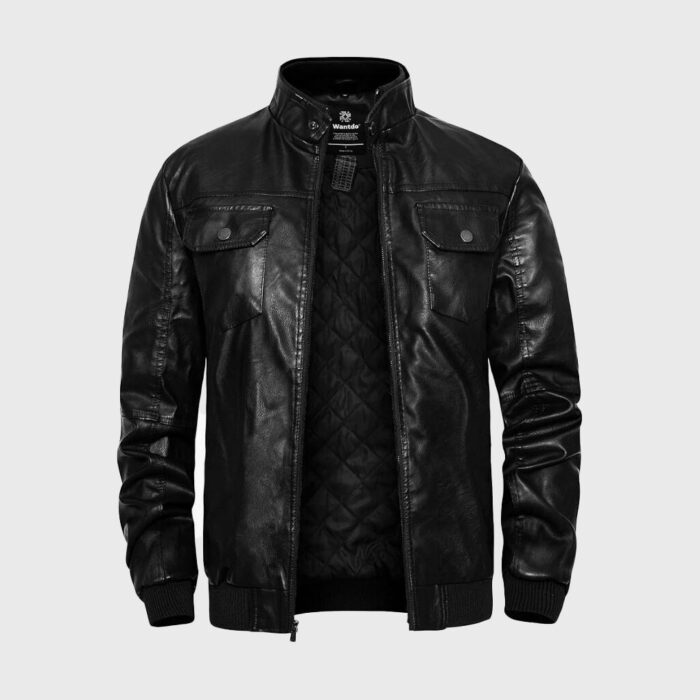 Black Faux Leather Biker Jacket