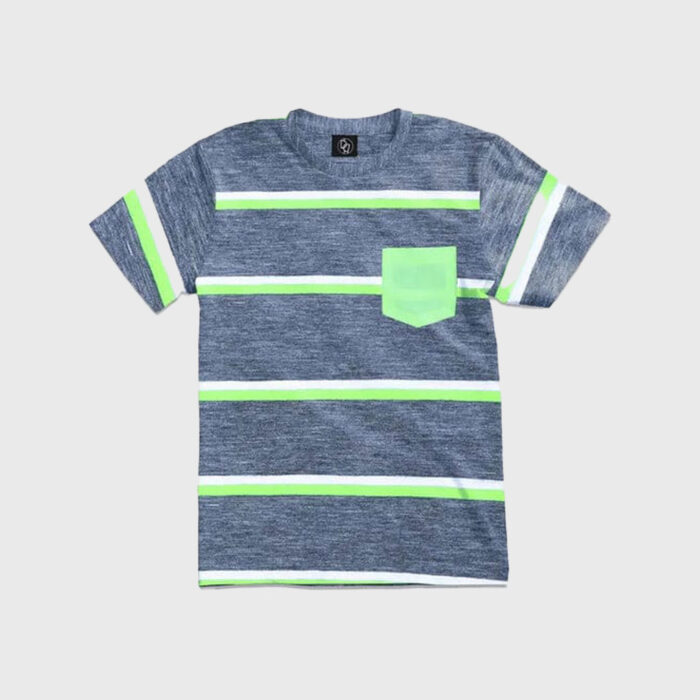 Cool Grey and Green Stripe Tee