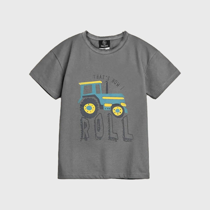 Blue Yellow Tractor Graphic T-Shirt