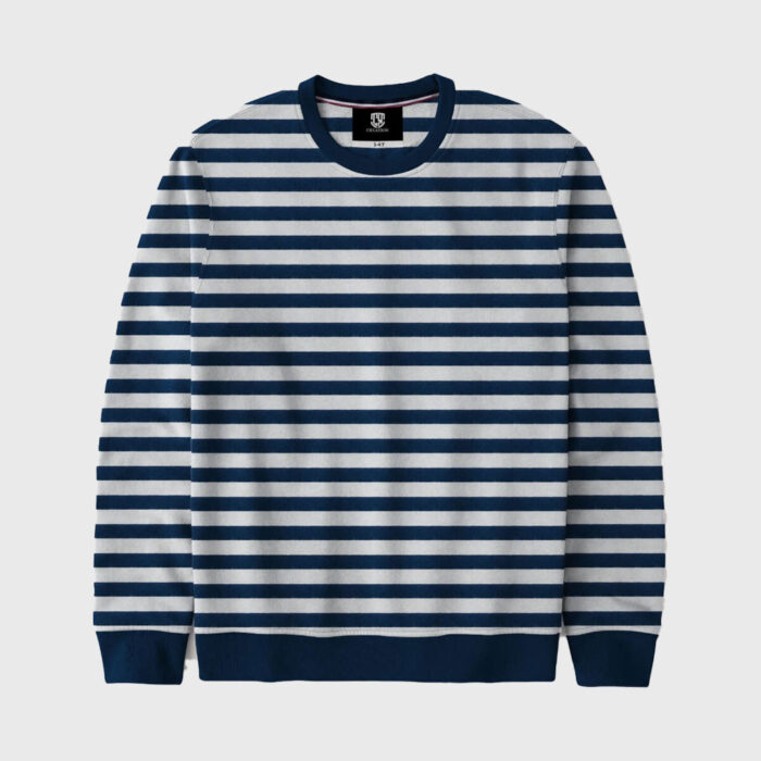 Navy White Horizontal Stripe Sweat