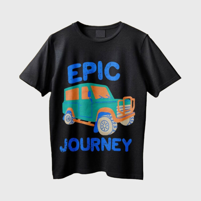Black Tee with Adventure Vehicle