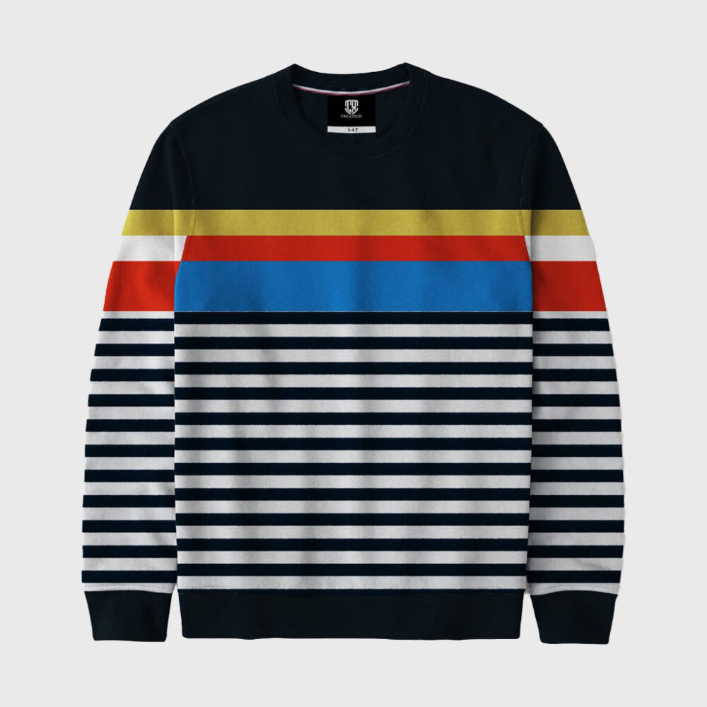 Striped Navy Sweatshirt Bright
