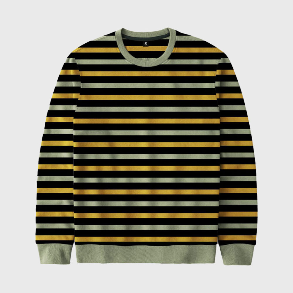 Black Yellow Stripe Grey Pullover