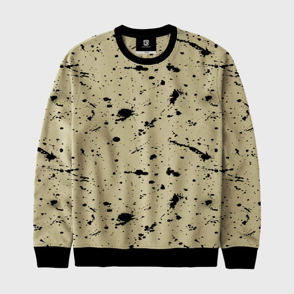 Beige and Black Splatter Top