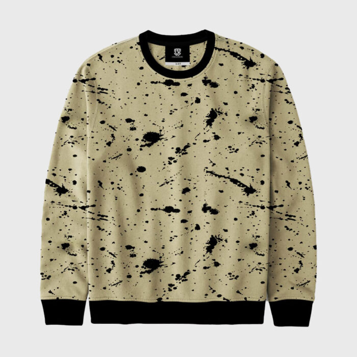 Beige and Black Splatter Top
