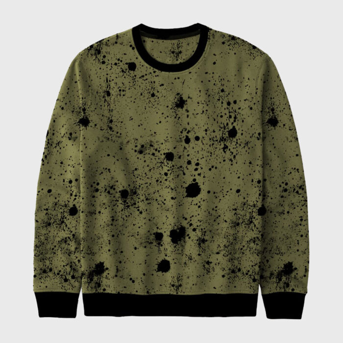 Olive and Black Splatter Top