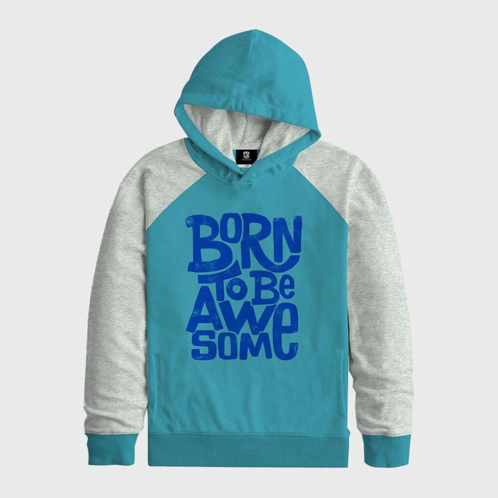 Blue Grey Born Awesome Zip Hoodie
